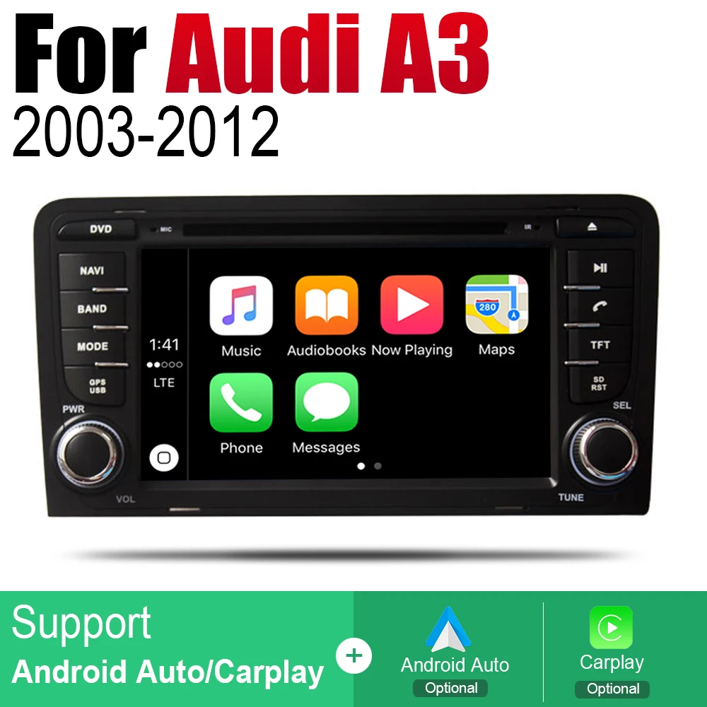 Cheap 2 Din Car Multimedia Player Android Radio For Audi A3 8P 2003~2012 MMI DVD GPS Navi Navigation Map Auto audio bluetooth stereo 3