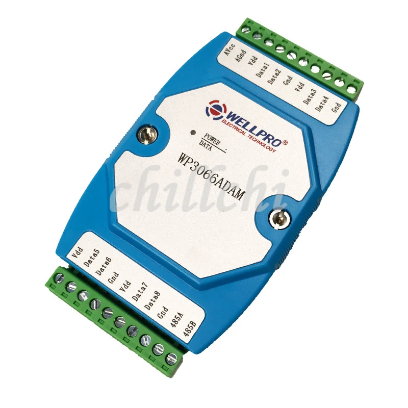 

DS18B20 temperature acquisition module 8 -way RS485 MODBUS communication can be computer-controlled