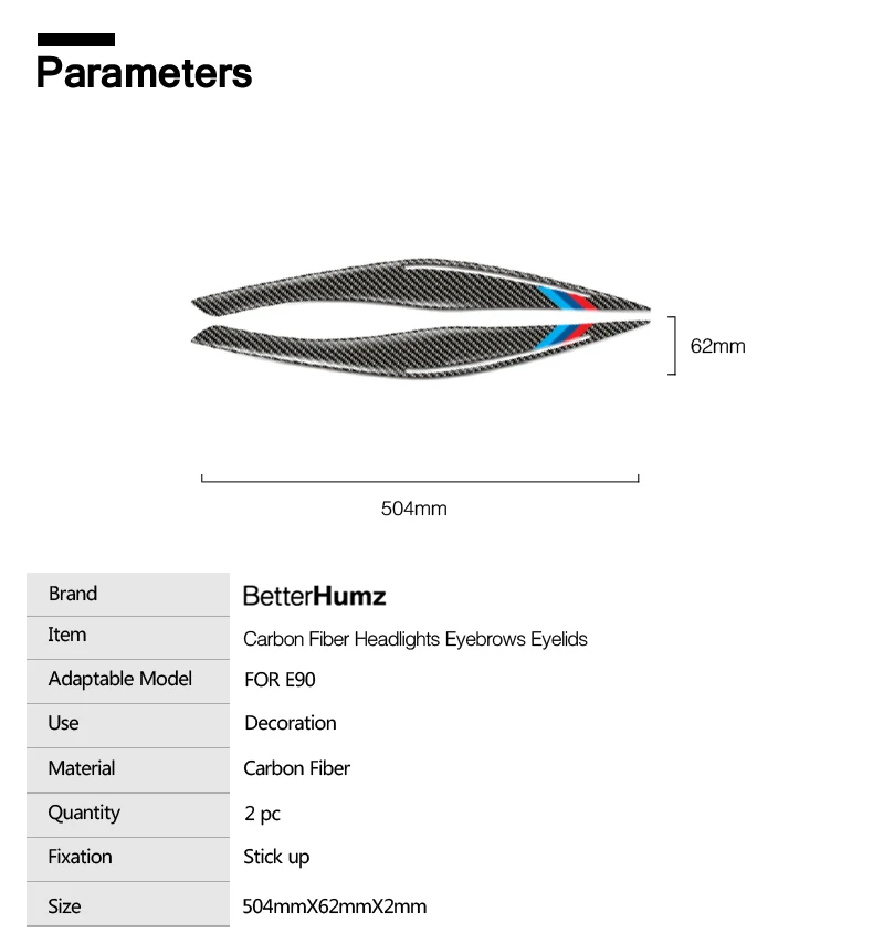 Декоративный налобный светильник из углеродного волокна для бровей и век для BMW E90 2005-2012, 3 серии, аксессуары, наклейки на автомобильный светильник