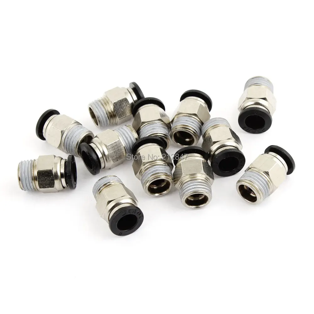 

12PCS 8mm Tube 1/4" Male PT Thread Quick Connector Pneumatic Air Fittings