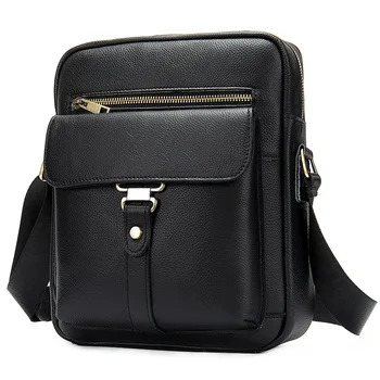 

ABDB-The First Layer Of Leather Men'S Bag Fashion Single Shoulder Vertical Briefcase Casual Retro Messenger Bag
