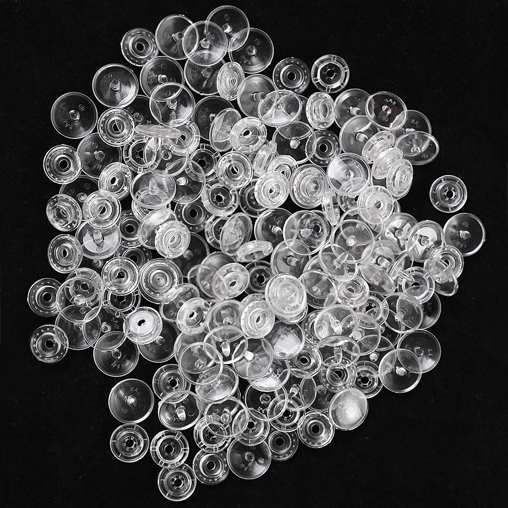 

50 Sets T5 Clear Resin Snap Plastic Buttons Fasteners Poppers 12mm For Crafts Clothes Diapers Bibs Plastic
