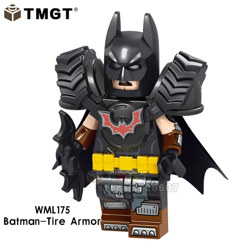 Одиночные кубики «Бэтмен» Red Son Batman-Tire Armor темные ночи: металлические беспощадные летучие мыши, которые смеются, строительные блоки, игрушки для детей - Цвет: Розовый