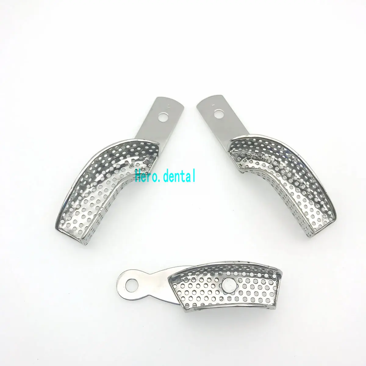 Dental lab partial impression trays stainless steel set of 3 dental