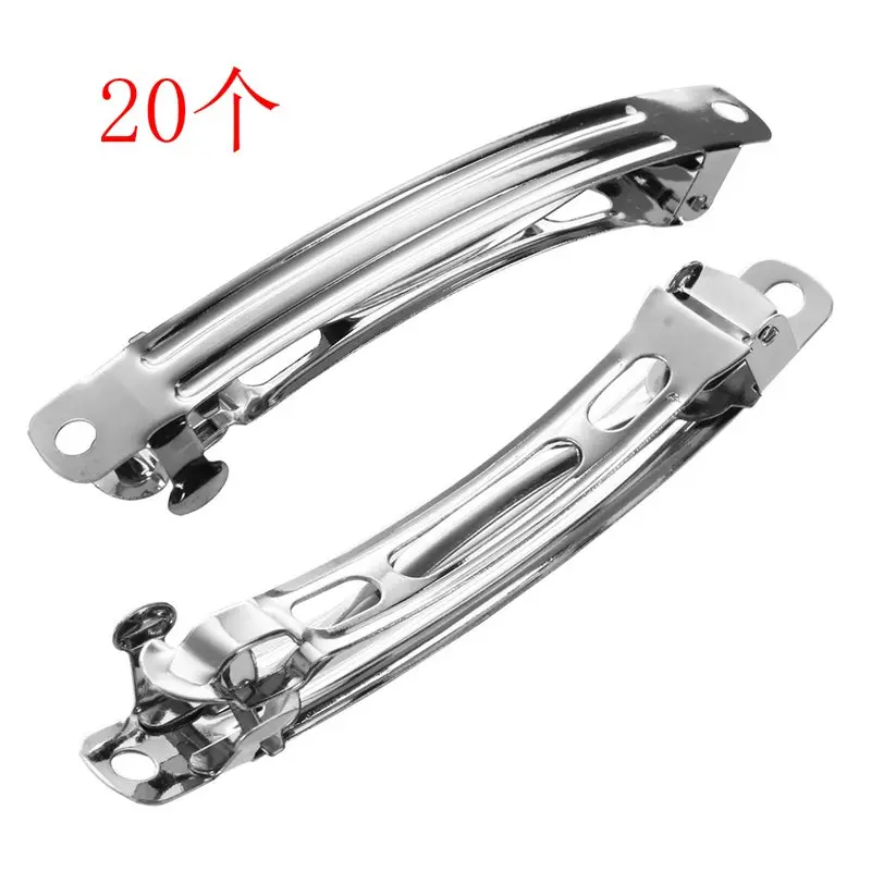 

Hair Barrette Clips Silver Tone Size:69x7mm Each Set:20