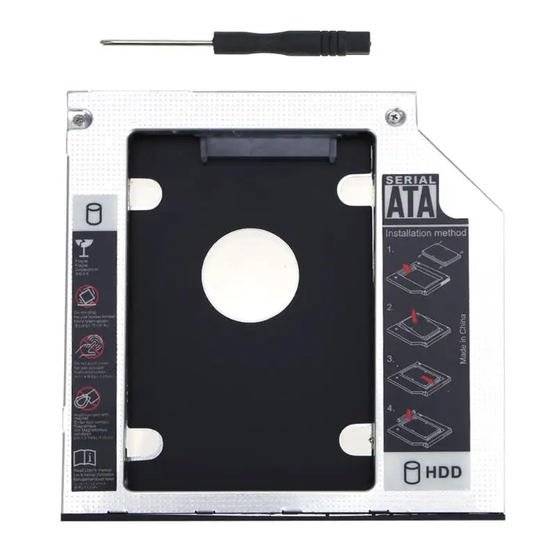 

Aluminum Universal 2nd HDD Caddy 9.5mm SATA 3.0 LED Indicator for 2.5 Inch 7mm 9mm HDD SSD Case Enclosure for Laptop CD-ROM