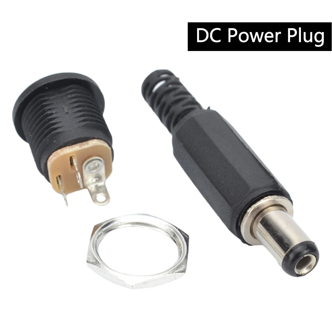 

5pcs DC Power Female Plug Jack + 5pcs Male Plug Jack Socket Adapter Connector 5.5X2.5mm