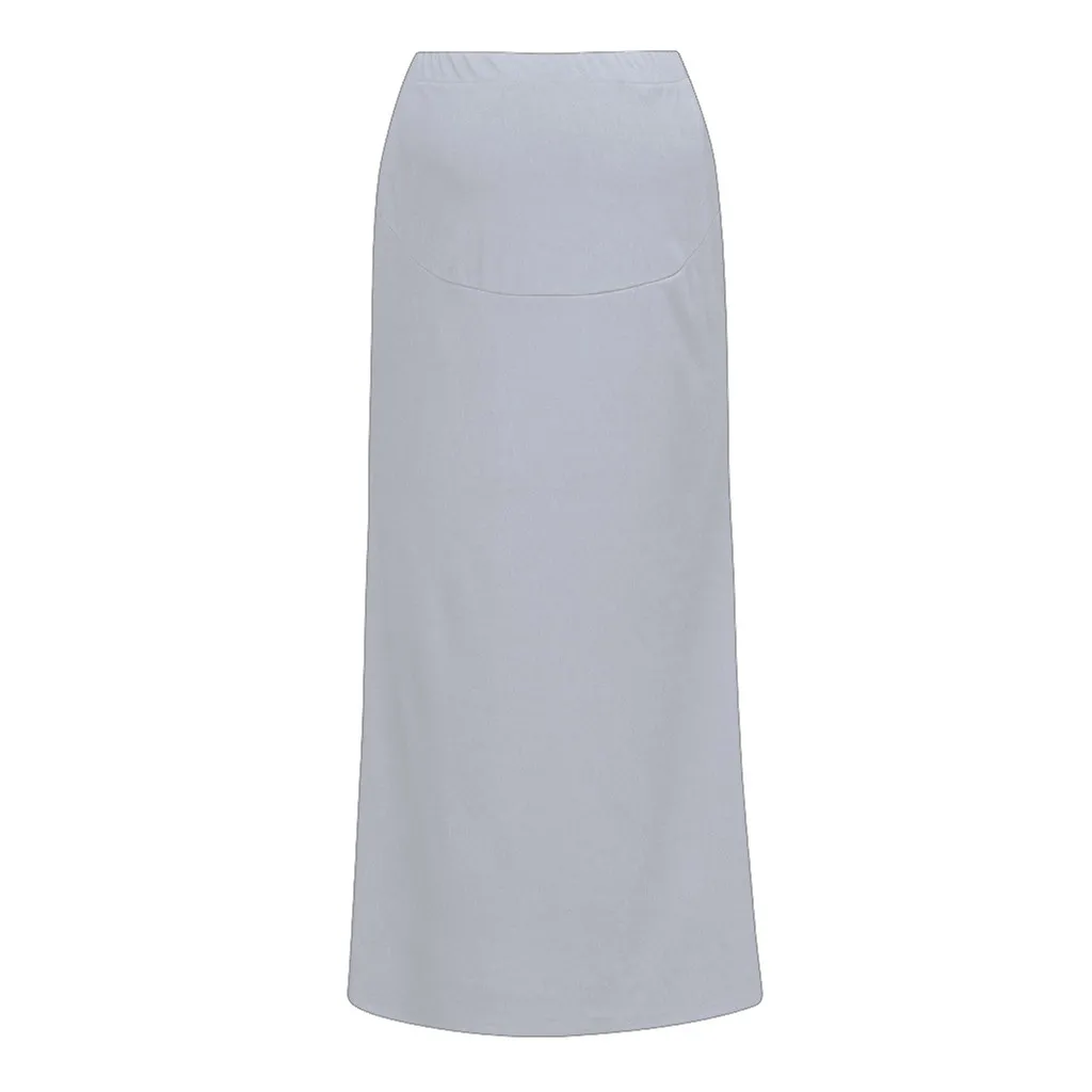 Осенняя Женская комфортная Однотонная юбка с высокой талией для беременных tenue de grossesse rok hamil