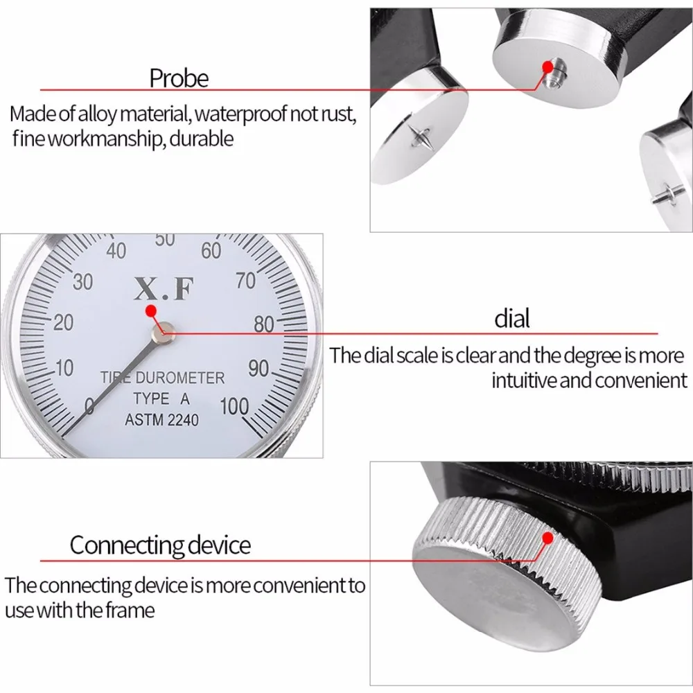 Shore тип A/O/D Резиновый тестер твердости дюрометр 0-100 HA clerometer твердость тестер