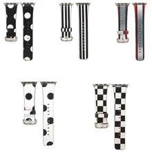 Для Apple Watch Series 3& 2& 1 38 мм модный роскошный дизайн минималистичный узор искусственная кожа наручный ремешок для часов