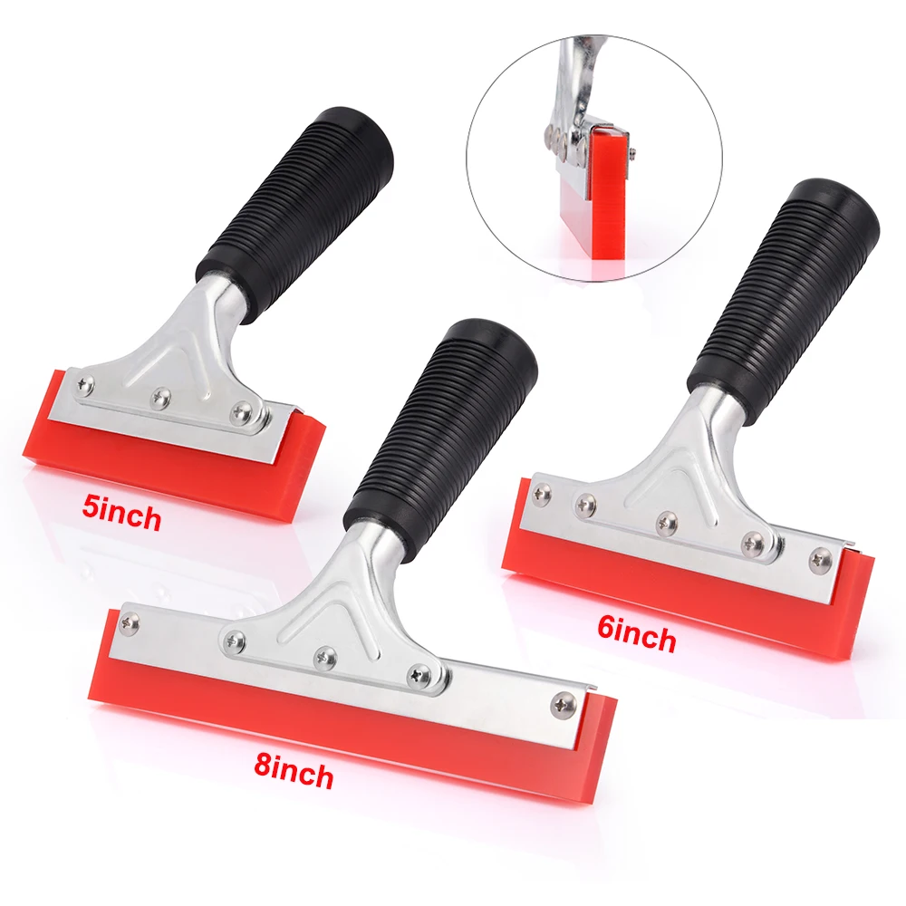 

FOSHIO Car Window Tint Squeegee Rubber Blade with Handle Vinyl Car Wrap Tool Glass Water Wiper Cleaning Tool Snow Ice Scraper