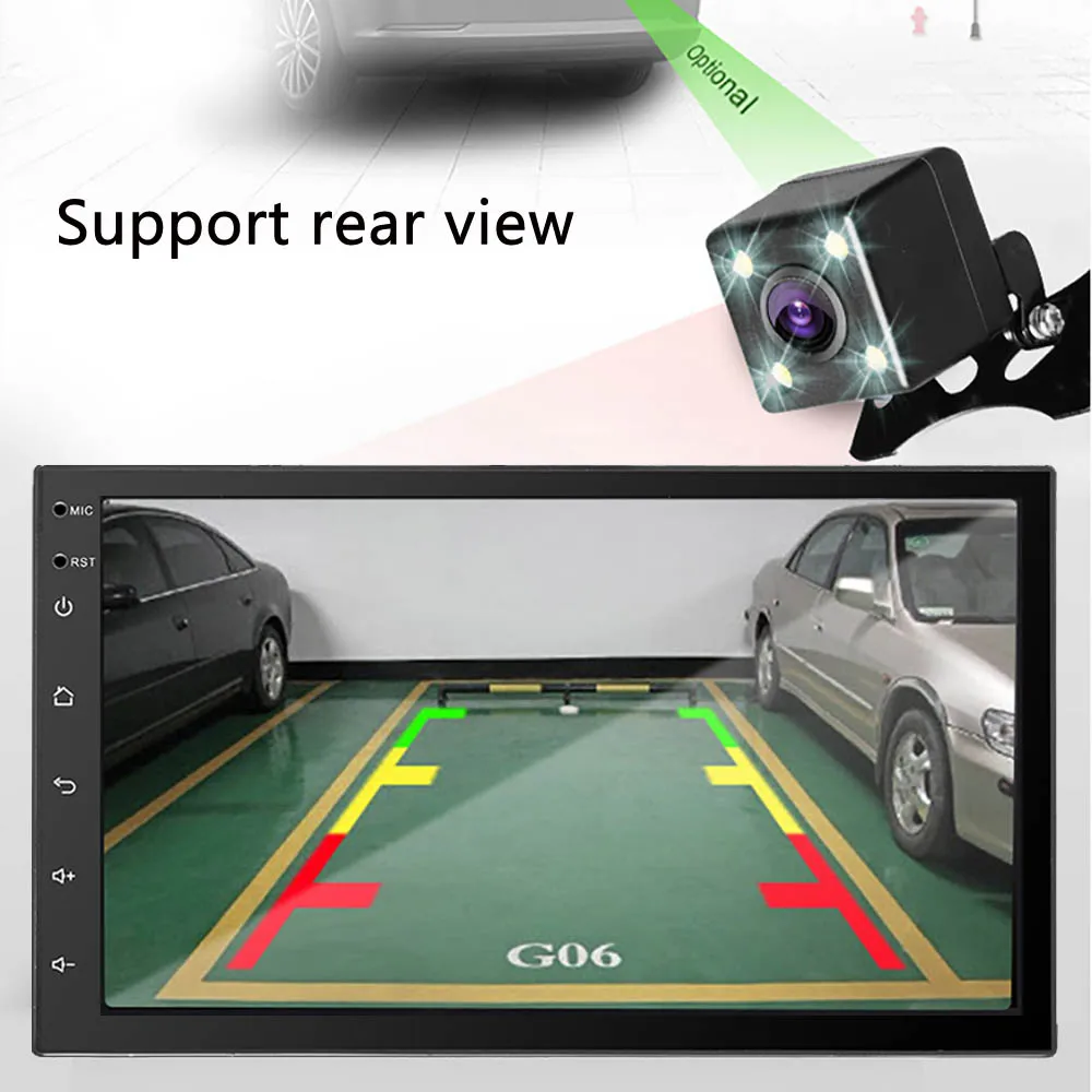 Discount 2 Din Android 8.1 GPS Navigation Car Radio Car Stereo 7"1024*600 Universal Car Player Wifi Bluetooth USB Audio 4