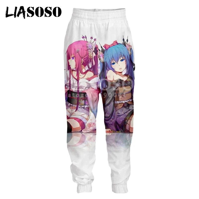 

LIASOSO 3D Print Men Women Sweatpants Anime Vocaloid Hatsune Miku Cute Blue Hair Girls Casual Sweat Pants Joggers Pants X1083