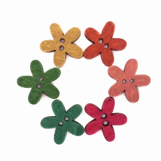 50/100pcs 20mm Colorful Flower Wood Button Flatback DIY Wooden Buttons Sewing Craft Scrapbooking New XP0035 | Дом и сад