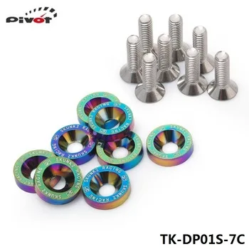 PIVOT - New Style 8PC M6 x 20MM CNC Billet Aluminum Fender Bumper Washer Bolt Engine Bay Dress Up Kit TK-DP01S-7C