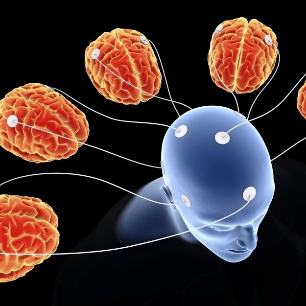 Conceptual image of multi-brain processing Poster Print (36 x 22)