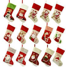Удивительным дизайном! 2 шт./лот, рождественский подарок, 18 дюймов, рождественские носки-чулки, с вышивкой Санты, снеговика, оленя