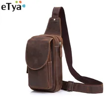 ETya Для мужчин Курьерские Сумки из натуральной кожи Для мужчин сумки путешествия груди пакет Слинг Грудь кожаные сумки Crossbody сумки для Для мужчин