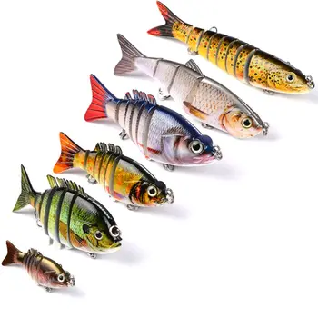 

6pcs/lot Artificial Hard Bait Multi Jointed Fishing Lures Swimbait 6-12# Hook Fishing Tackle Plastic Crankbait 1.8-20g