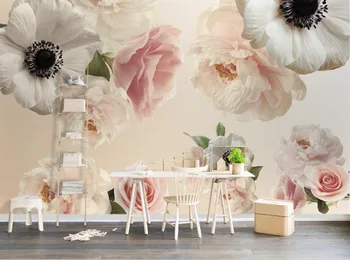 

Modern Beautiful flowers Wallpapers For Living Room TV Backdrop Simple Nonwovens 3d Wall Murals