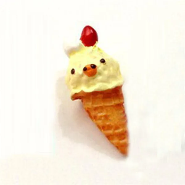1 шт. милые ручной работы из смолы, в форме продуктов питания серьги-гвоздики мороженое гамбургер серьги-гвоздики для женщин девочек ювелирные изделия Рождественский подарок - Окраска металла: Yellow cones