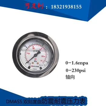 

DMASS Dual-dial Earthquake-proof and Seismic Pressure Gauge Glycerine-filled Pressure Gauge 0-1.6 MPa 0-230psi