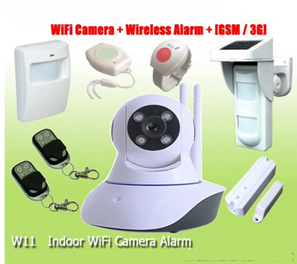 Wireless WiFi Camera Home Alarm System with Wireless Alarm Sensorsin