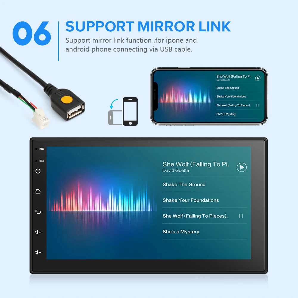 Sale 7 inch 2 Din Android Car Radio GPS Navigation Bluetooth Universal Car Audio Stereo FM USB Touch Screen Car Multimedia MP5 5