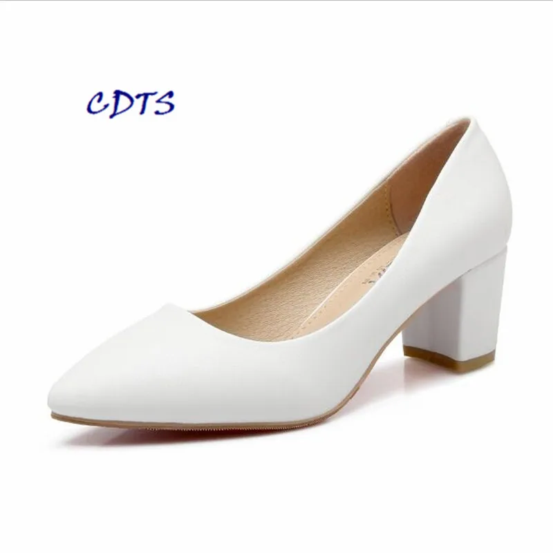 

CDTS Plus:34-38 39 Spring/Autumn 5.5cm heels pointed toe women shoes sexy Square heel wedding pumps