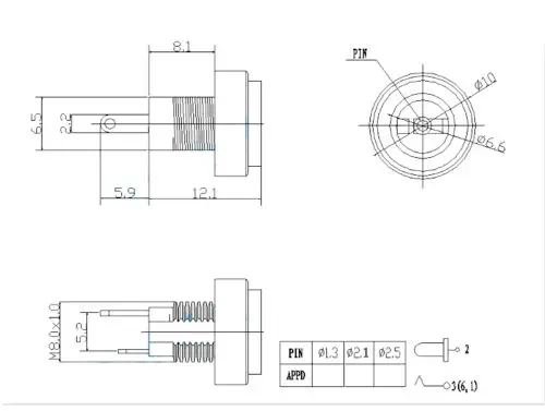 2.5mm DC Plug Soc