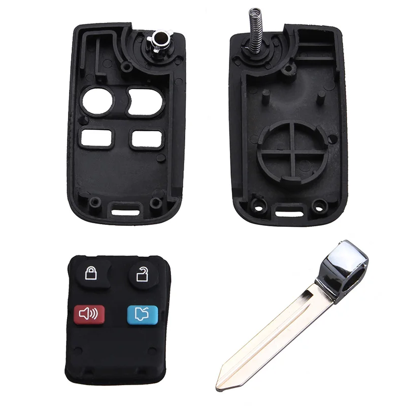 Mayitr New Folding 4 Button Car Remote Flip Key Case Shell Fob for Ford Lincoln Mercury Explorer Freestyle Mustang Taurus