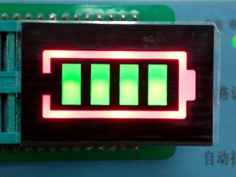Красный/зеленый биколор Батарея мощность светодиодный дисплей, бар, 4 цифры 31.3*20 мм общий анод