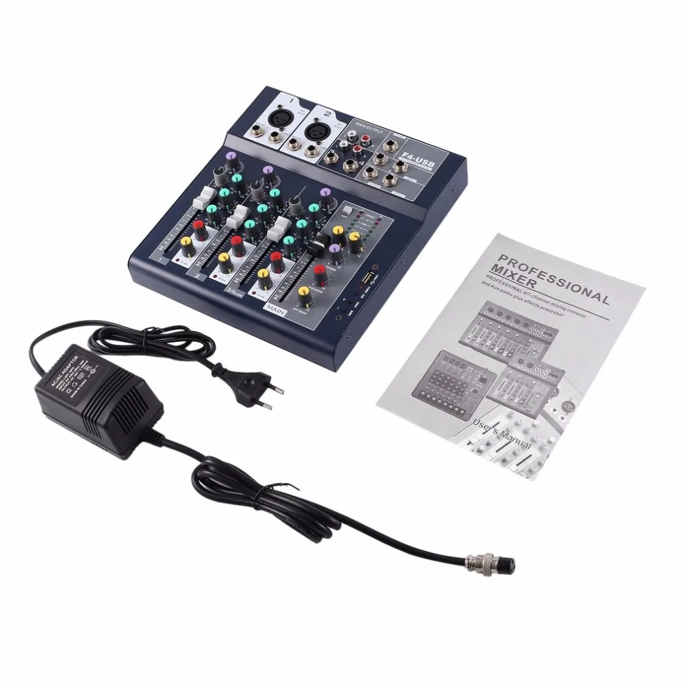 Promo  4 Channel Professional Live Mixing Studio Audio Sound Console Network Anchor Portable Mixing Device