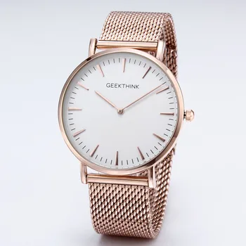 

Men's Top Brand Japan Movement Business Quartz Watches Rose Gold Stainless Steel Mesh Strap Ultra Thin Clock Relogio masculino