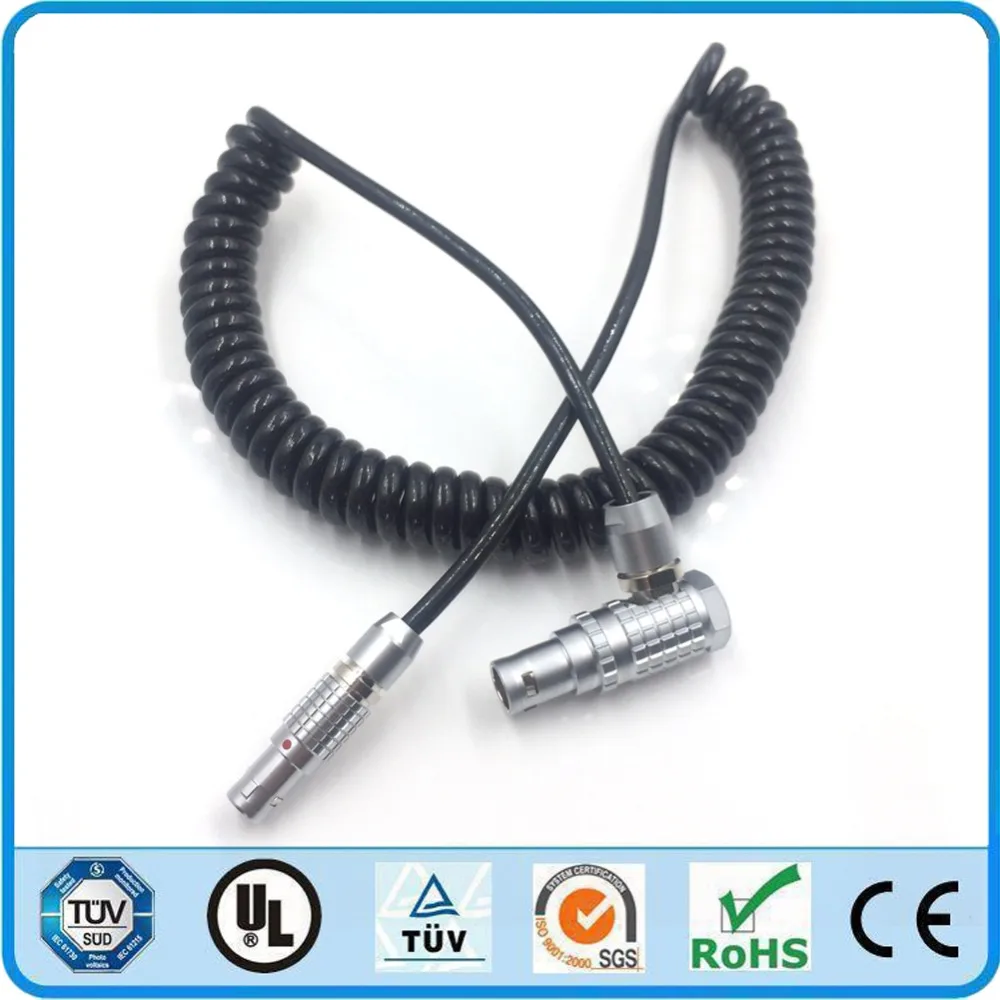 

ARRI Alexa Mini Camera to Transvideo StarliteHD Coiled Power Cable, LEMO FHG 1B 7 Pin EXT Connector to FGG 0B 5 Pin Supply Cable
