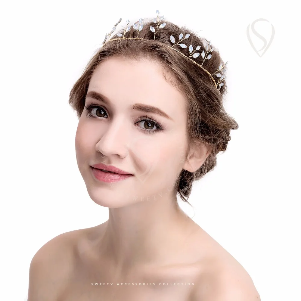 Handmade Headband Tiara Crystal Crown Gold Bridal Hair Accessories Handmade Headband Tiara Crystal Crown Gold Bridal Hair Accessories Grecian Headpiece For Wedding Festival Photography On Aliexpress Alibaba Group