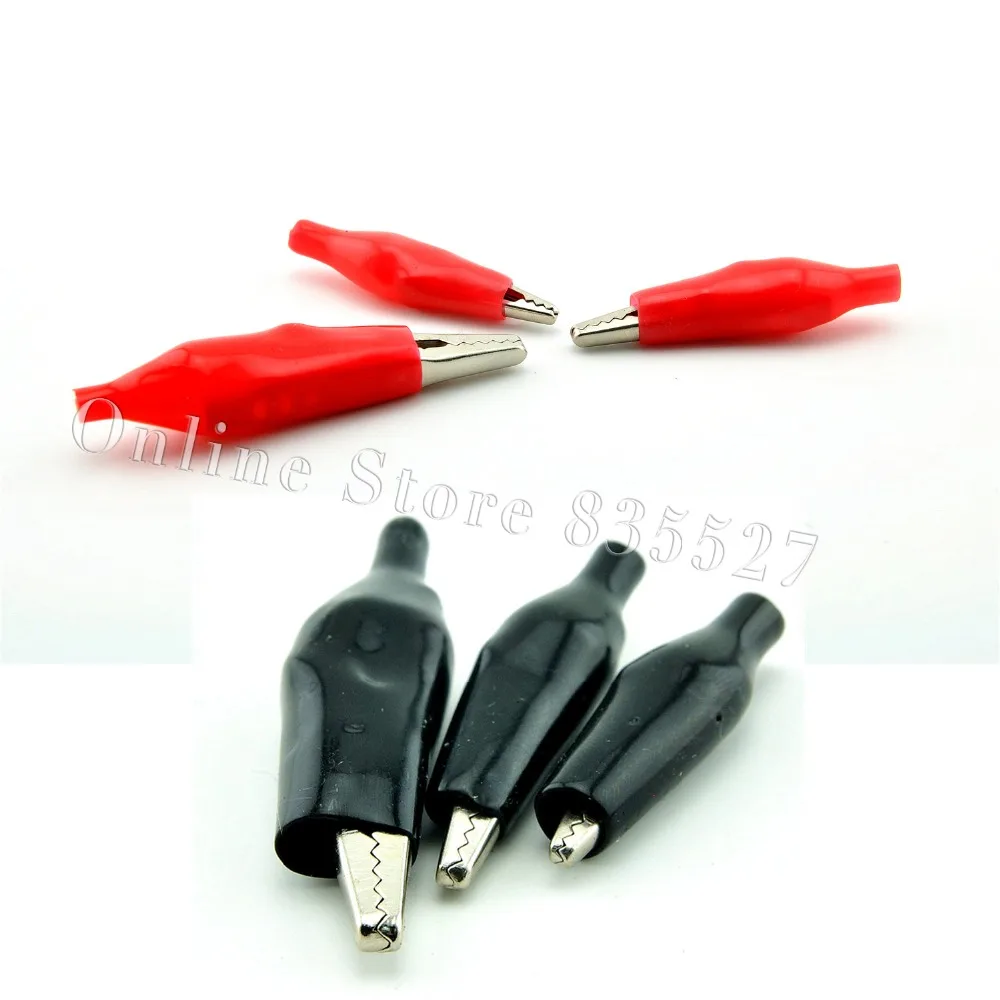 

10PCS/LOT (Red and black each 5PCS) large alligator clip sheath jacket clamp power clamp test clamp alligator clip Crocodile