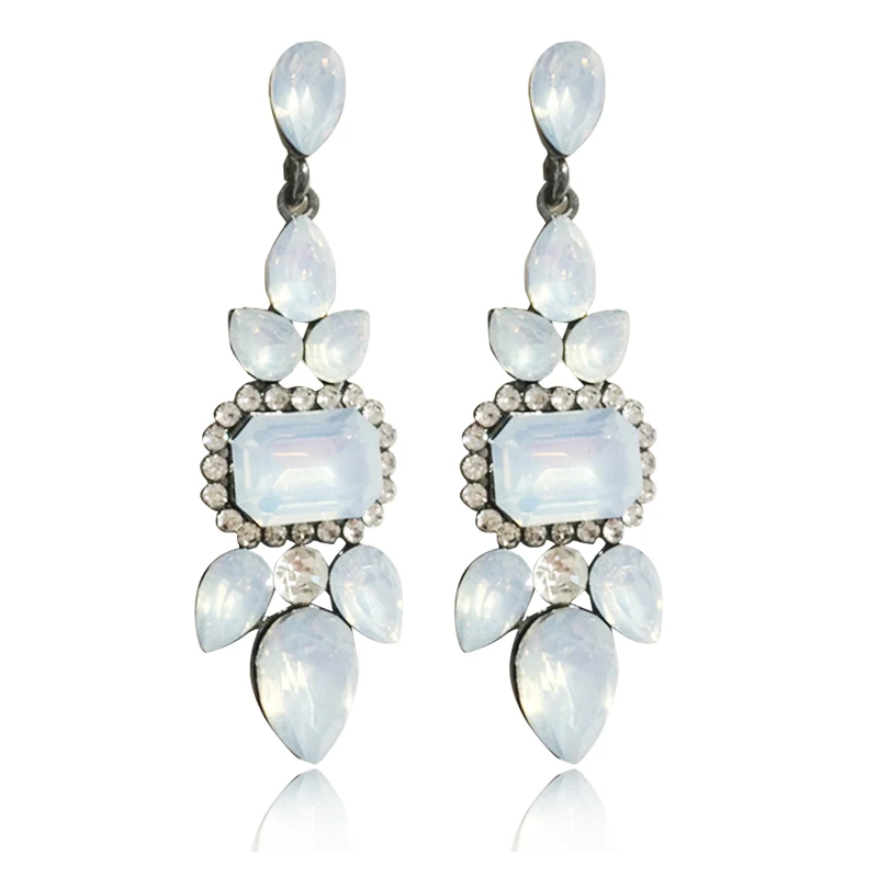 Women Fashion Jewelry New Style Earrings Handmade Champagne Glass Rhinestone sweet stud crystal Dangle Long earrings for women - Image 2