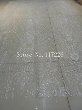 

Clear white color fashion design french net lace fabric JRB-4911 glued glitter african Tulle lace for pretty dress