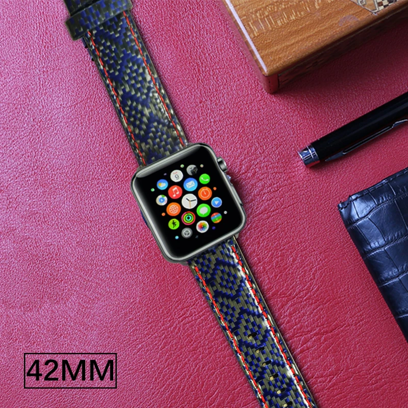 Ремешок для часов Apple Watch Series 4 iWatch ремешок из натурального углеродного волокна 1 2 3