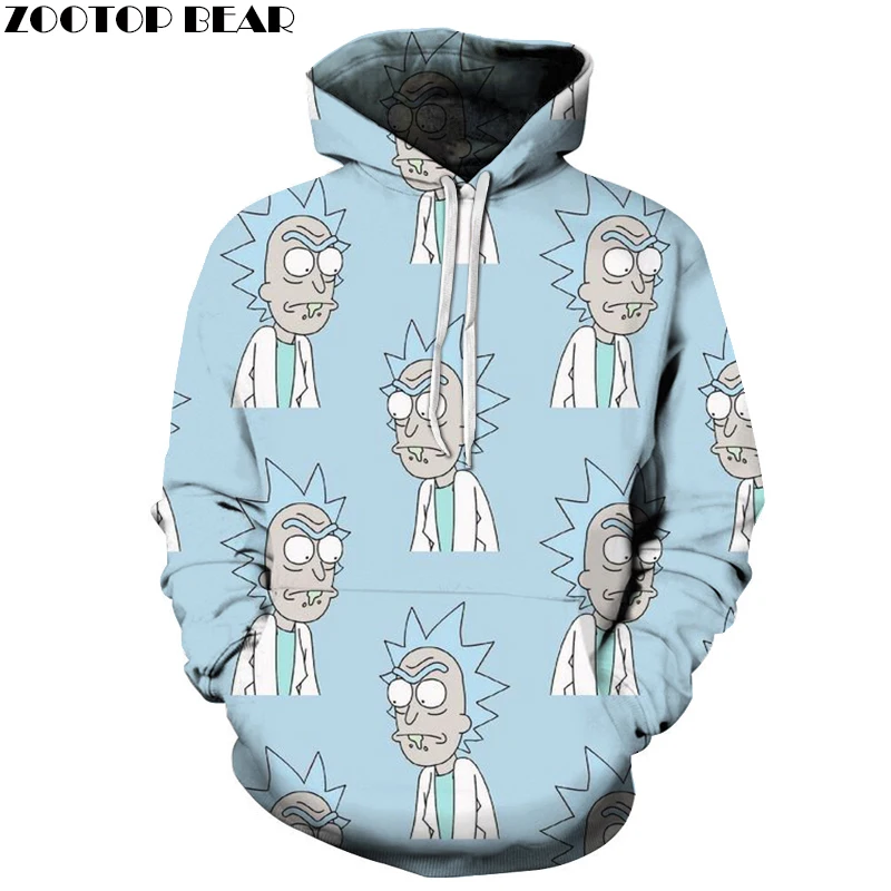 Мужские и женские толстовки с капюшоном Rick and Morty 3D свитшот спортивный костюм в