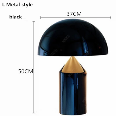 Post современный грибной дизайн Led EU/AU/US настольная лампа вращающийся металлический Абажур Настольная лампа для спальни Led Luminrias Lamparas - Цвет корпуса: L metal black