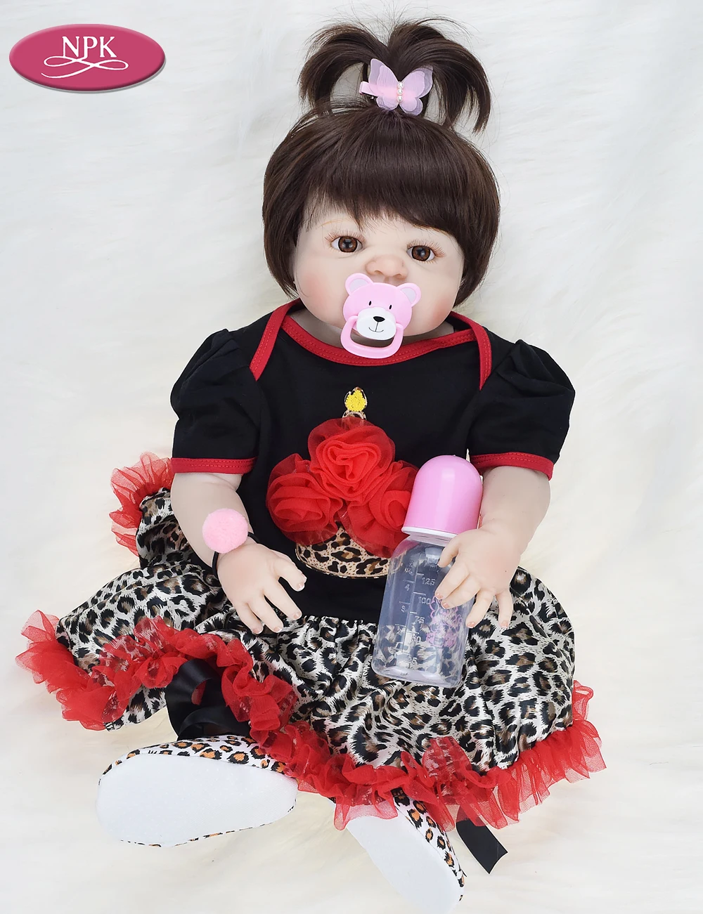 NPK 57CM Full SIlicone Body Girls Reborn Baby Doll Toys Lifelike Princess Newborn Babies Girl Fashion Dolls Bebe Reborn Bonecas (5)