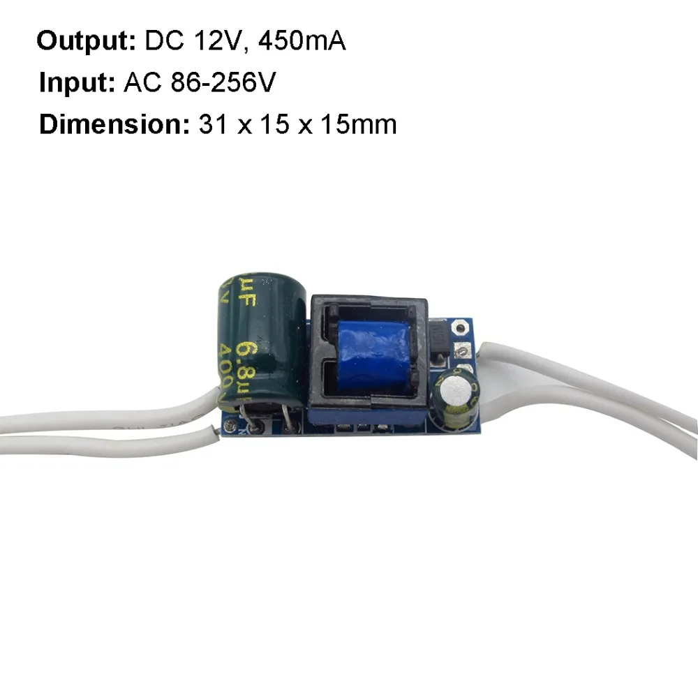 DC 12V Светодиодный драйвер 300mA 450mA 600mA 1A 2A источник питания для светодиодных лент прожектор переменного тока 110V 220V трансформатор