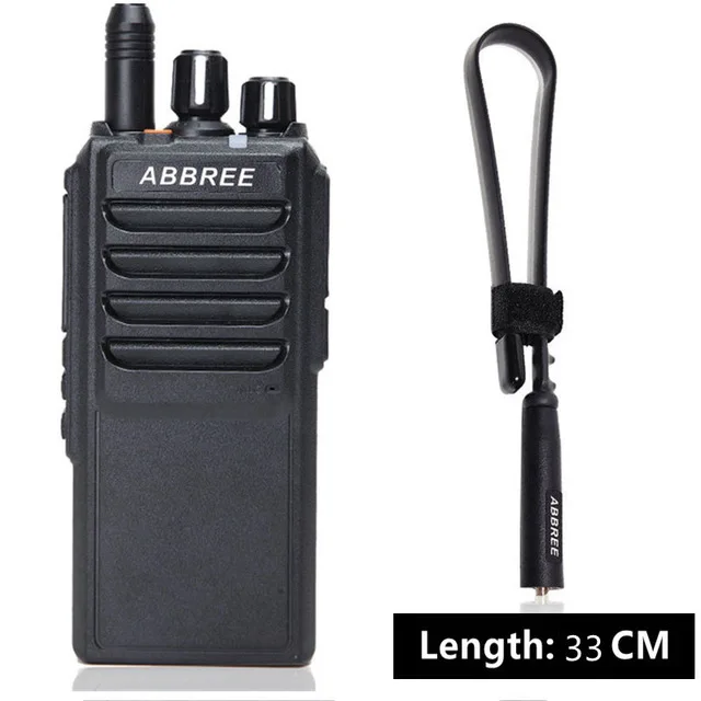 ABBREE AR-25W 25 Вт мощная рация UHF 400-480 МГц 10 Вт 10-20 км дальность двухстороннее радио для охоты+ тактическая антенна - Цвет: Black  33cm antenna