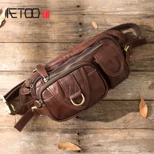 AETOO Quality Men Genuine Leather Cowhide Vintage Sling Chest Back Day Pack Travel Fashion Cross Body Messenger Shoulder Bag new men genuine leather first layer cowhide high capacity travel cross body shoulder messenger sling chest day pack bag