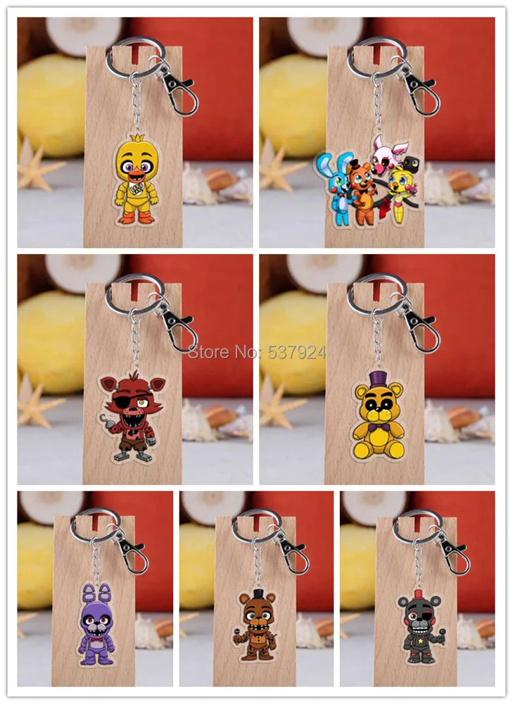 

New 7 Styles Phantom Nightmare Foxy Fy Foxy Bonnie Mangle Marionette Springtrap Bunn Chica Acrylic Keyring-CPPY