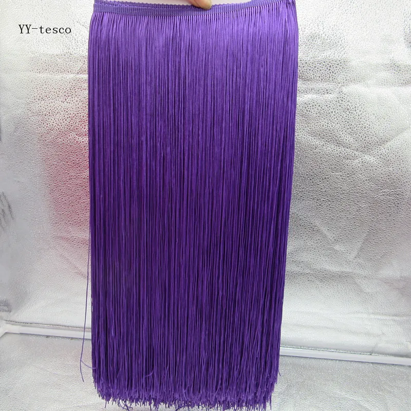 10 метров 50 см длинные кружева бахрома отделка кисточка черная бахрома отделка для Diy латинское платье сценическая одежда аксессуары кружевная лента - Цвет: purple