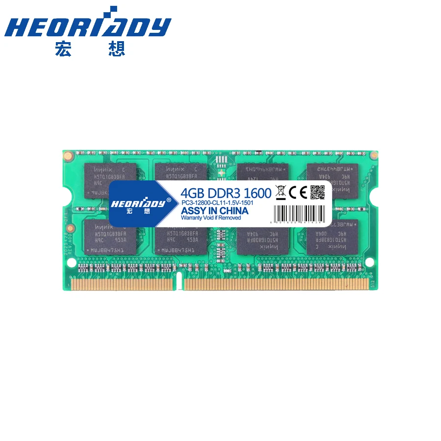 Оперативная память HEORIADY ddr3 для ноутбука 4 Гб 1600 МГц ddr3l совместима с macbook 1333 1 5 в 35