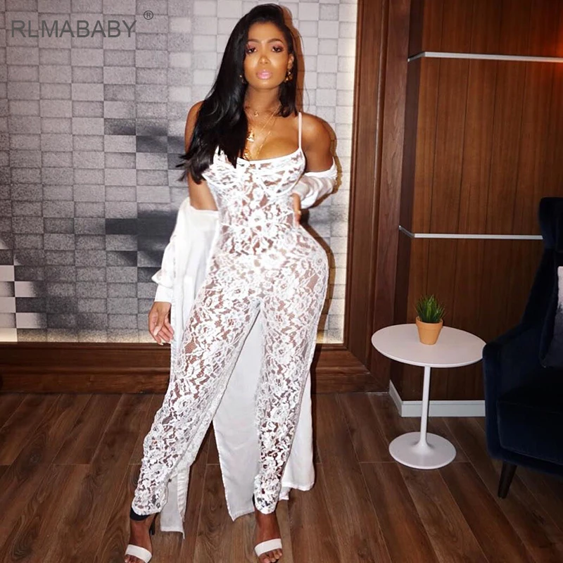 RLMABABY White Perspective Lace Rompers Womens Jumpsuit